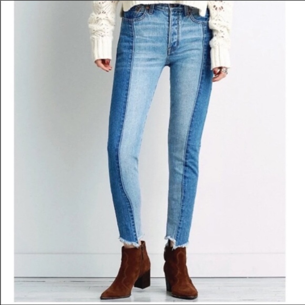 American Eagle Vintage Hi Rise Two Toned Jeans